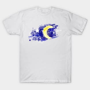 Painted moon in the night sky T-Shirt